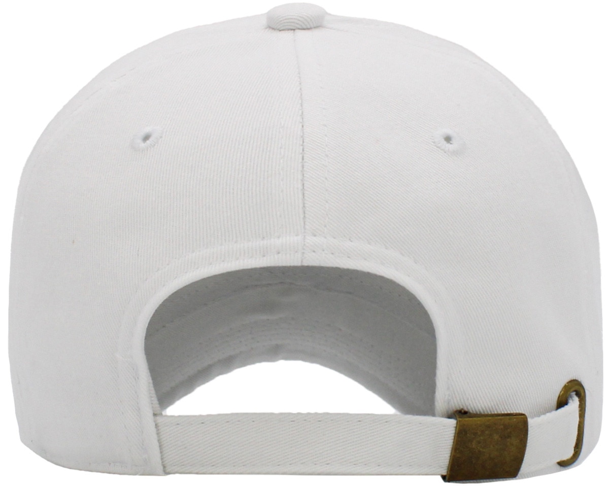 White Low Profile Baseball Caps Back View